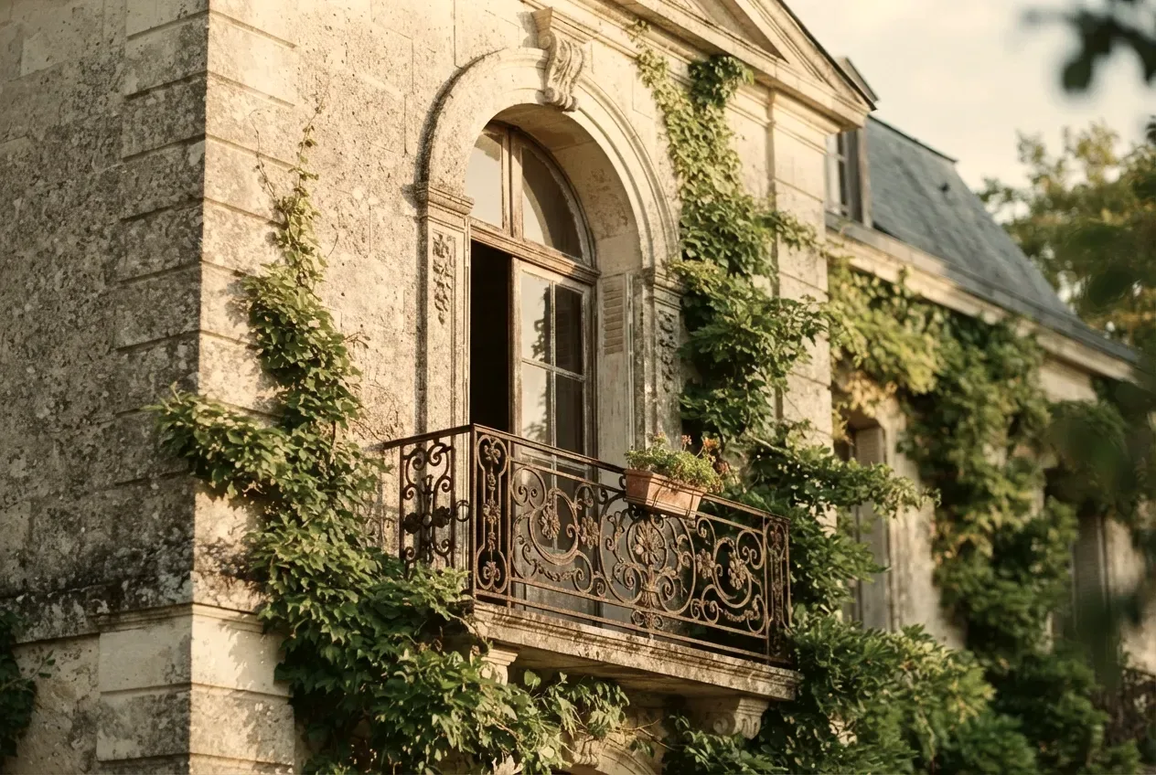 The east front of Marémont at first light, seen from the parterre